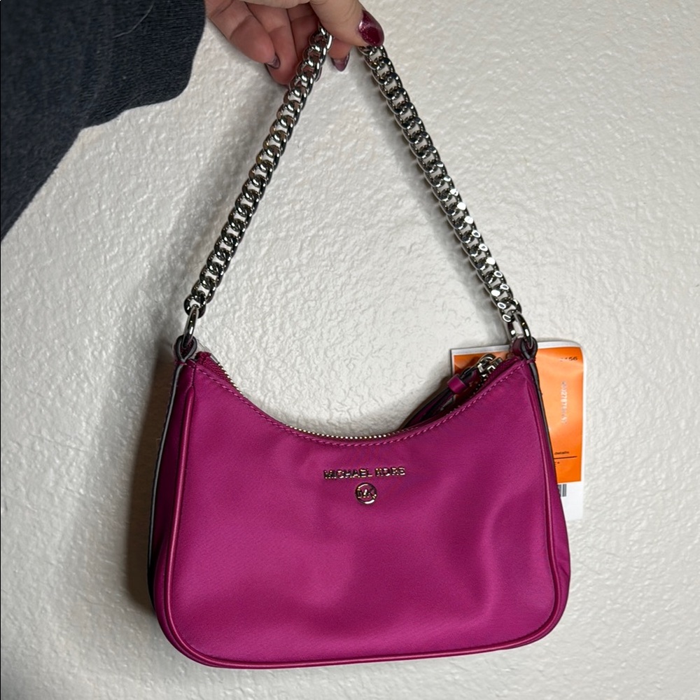 NWT Michael Kors Pink with silver Chain Shoulder Bag